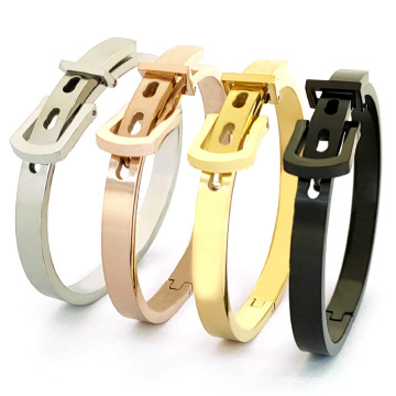 Personality classic belt shape design unisex couple gold plated fashion high quality bangles